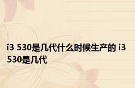 i3 530是几代什么时候生产的 i3 530是几代
