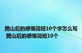 爬山后的感悟简短10个字怎么写 爬山后的感悟简短10个 