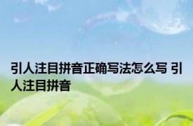引人注目拼音正确写法怎么写 引人注目拼音 