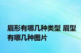 眉形有哪几种类型 眉型有哪几种图片