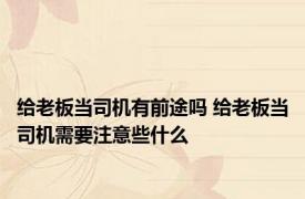 给老板当司机有前途吗 给老板当司机需要注意些什么