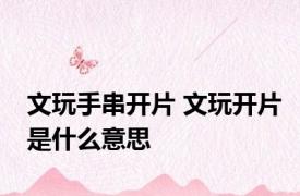 文玩手串开片 文玩开片是什么意思