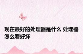 现在最好的处理器是什么 处理器怎么看好坏