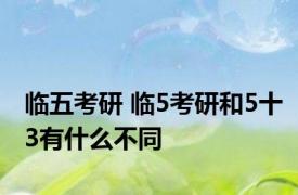 临五考研 临5考研和5十3有什么不同