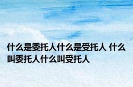 什么是委托人什么是受托人 什么叫委托人什么叫受托人