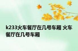 k233火车餐厅在几号车厢 火车餐厅在几号车厢 