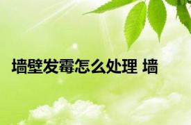 墙壁发霉怎么处理 墙 