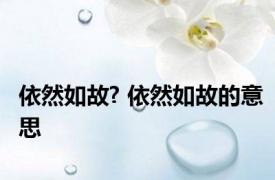 依然如故? 依然如故的意思 
