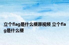立个flag是什么梗原视频 立个flag是什么梗 