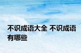 不识成语大全 不识成语有哪些