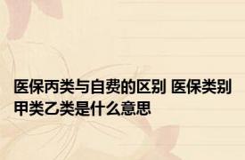 医保丙类与自费的区别 医保类别甲类乙类是什么意思