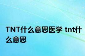 TNT什么意思医学 tnt什么意思 