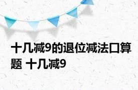 十几减9的退位减法口算题 十几减9 