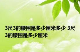 3尺3的腰围是多少厘米多少 3尺3的腰围是多少厘米