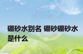 硼砂水别名 硼砂硼砂水是什么