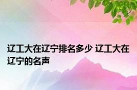 辽工大在辽宁排名多少 辽工大在辽宁的名声 