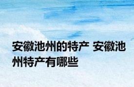安徽池州的特产 安徽池州特产有哪些