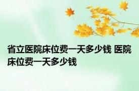 省立医院床位费一天多少钱 医院床位费一天多少钱 