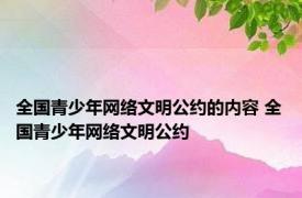 全国青少年网络文明公约的内容 全国青少年网络文明公约 