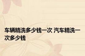 车辆精洗多少钱一次 汽车精洗一次多少钱 