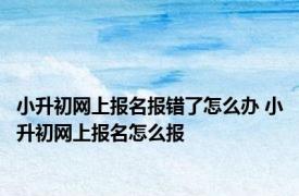 小升初网上报名报错了怎么办 小升初网上报名怎么报 
