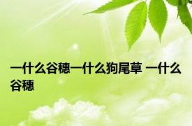一什么谷穗一什么狗尾草 一什么谷穗 