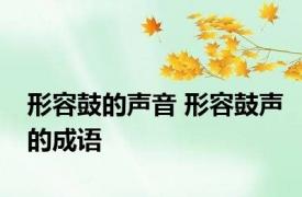 形容鼓的声音 形容鼓声的成语