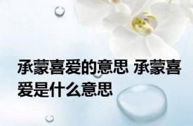 承蒙喜爱的意思 承蒙喜爱是什么意思