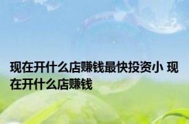 现在开什么店赚钱最快投资小 现在开什么店赚钱 