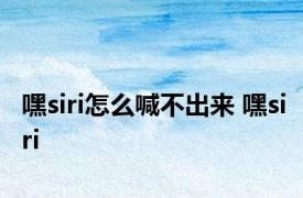 嘿siri怎么喊不出来 嘿siri 