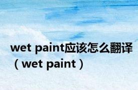 wet paint应该怎么翻译（wet paint）