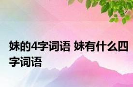 妹的4字词语 妹有什么四字词语