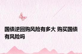 国债逆回购风险有多大 购买国债有风险吗