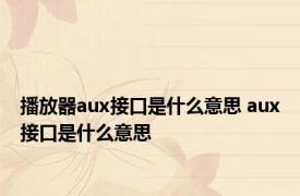 播放器aux接口是什么意思 aux接口是什么意思