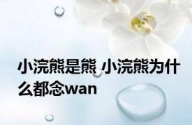 小浣熊是熊 小浣熊为什么都念wan