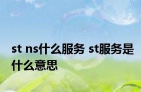 st ns什么服务 st服务是什么意思