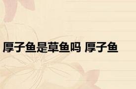 厚子鱼是草鱼吗 厚子鱼 