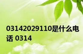 03142029110是什么电话 0314 