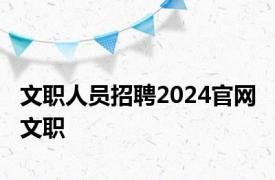 文职人员招聘2024官网 文职 