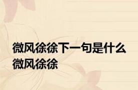 微风徐徐下一句是什么 微风徐徐 