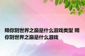 陪你到世界之巅是什么游戏类型 陪你到世界之巅是什么游戏