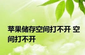 苹果储存空间打不开 空间打不开 