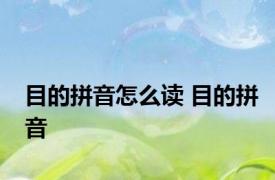 目的拼音怎么读 目的拼音 