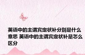 英语中的主谓宾定状补分别是什么意思 英语中的主谓宾定状补是怎么区分