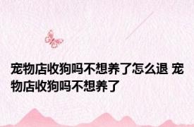 宠物店收狗吗不想养了怎么退 宠物店收狗吗不想养了 