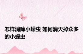 怎样消除小蠓虫 如何消灭掉众多的小蠓虫