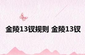 金陵13钗规则 金陵13钗 