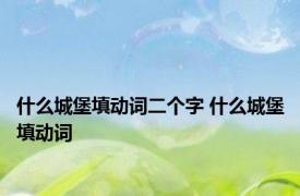 什么城堡填动词二个字 什么城堡填动词 