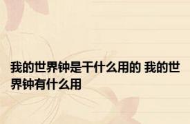我的世界钟是干什么用的 我的世界钟有什么用