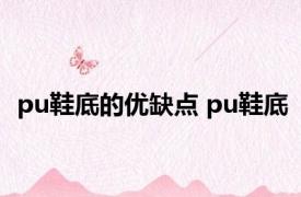 pu鞋底的优缺点 pu鞋底 